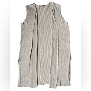 Vila Milano Chic Sleeveless Cardigan in Light Tan